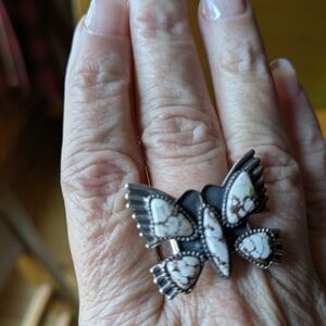 Authentic Wild Horse Butterfly Design Sterling Silver Ring Sz 7